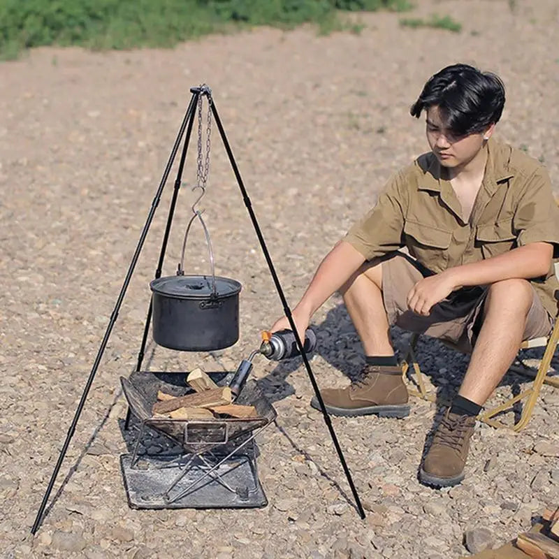 Portable Camping Tripod: Essential Cookware Support for Bonfires & Outdoor Cooking